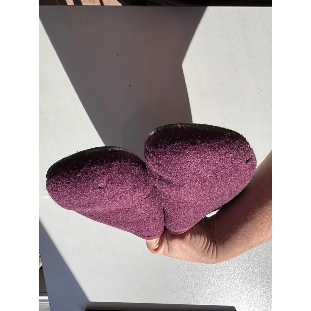 Camper Kids Felt Slippers Burgundy Size‎ 36 4 Mules Slip On Shoes